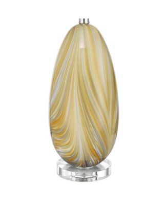 Pablo 27" Tall Modern 3-Way Table Lamp Vortex Finish Art Glass Single Shade Living Room Bedroom Bedside