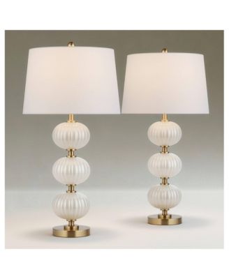 Possini Euro Grace 30"H Pearl Fluted Glass Table Lamp Set of 2
