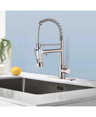 Touch Kitchen Faucet with Pull Down Sprayer, 2-Mode Spring Neck, Brushed Nickel