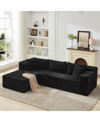 106" Cloud Sectional Sofa with Chaise, Modular Deep Seat Couch, No Assembly
