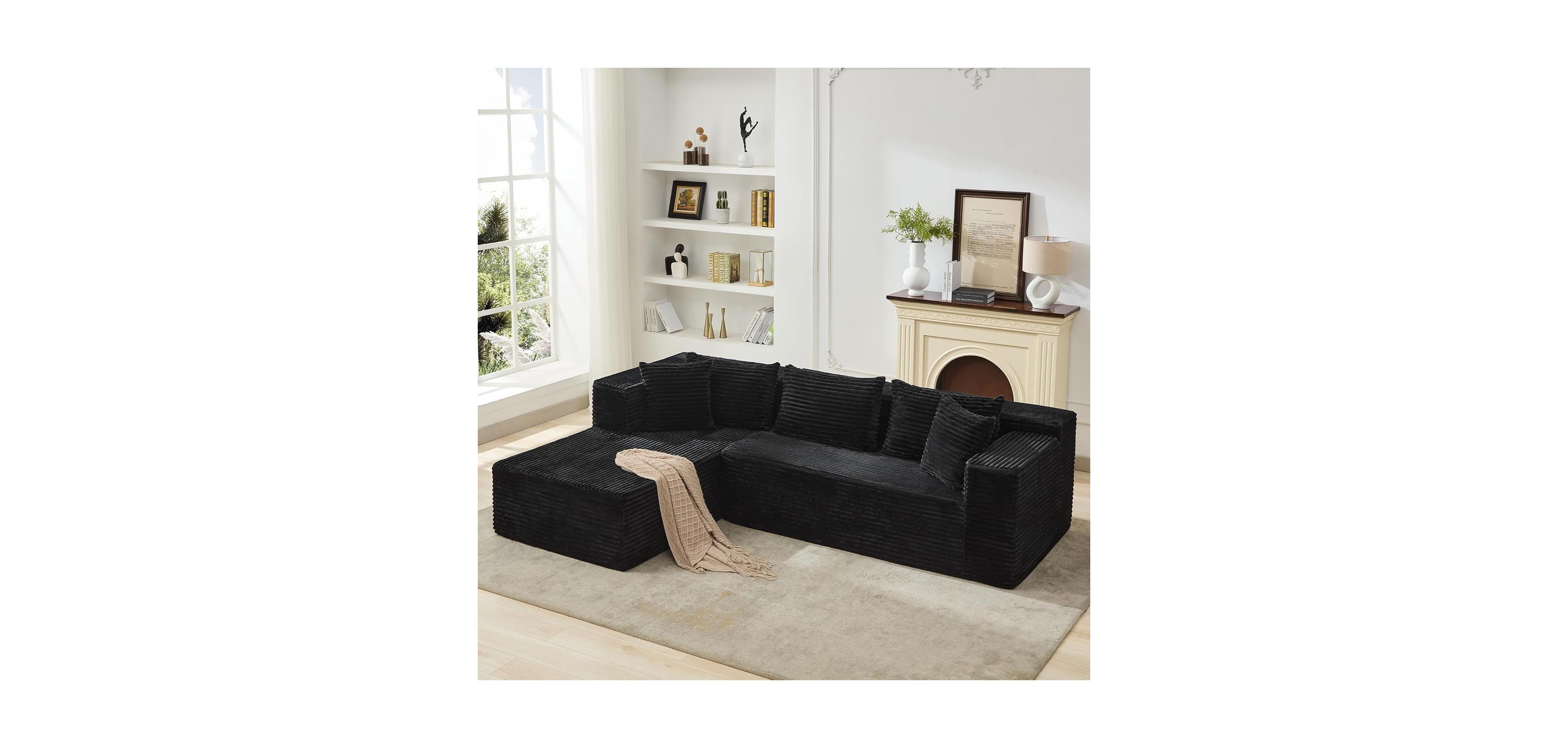 gaomon 106" Cloud Sectional Sofa with Chaise, Modular Deep Seat Couch, No Assembly