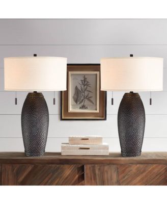 Noah 31" Tall Vase Farmhouse Rustic End Table Lamps Set of 2