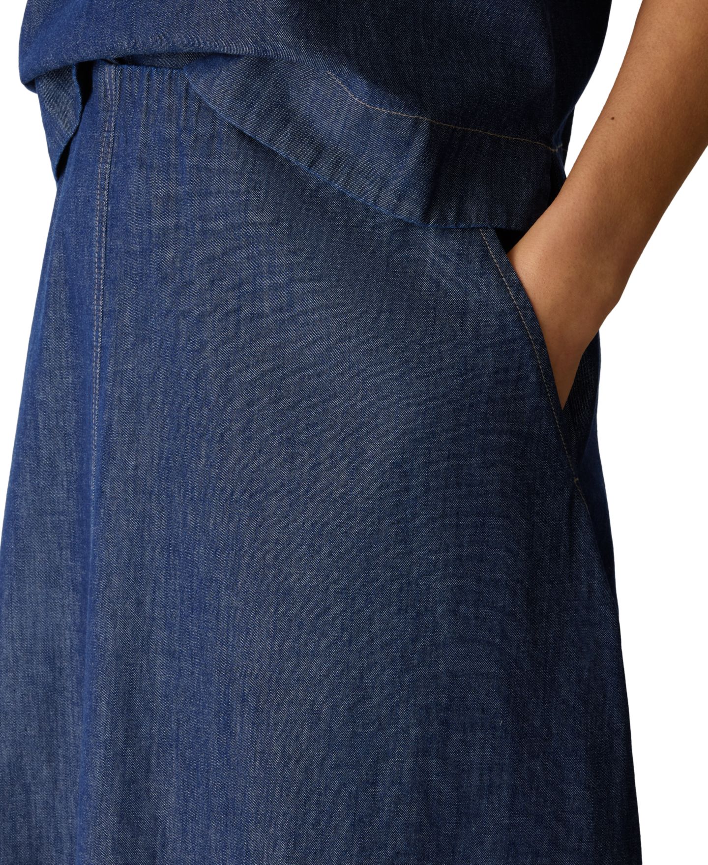 Женская юбка Eileen Fisher Pull-On Full, цвет: Тёмный индиго — фото 3