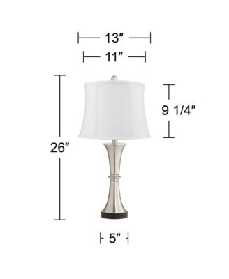 Seymore Modern Table Lamps 26" High Set of 2 Softback with USB Charging Port LED Touch On Drum Shade for Bedroom Desk