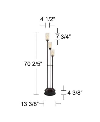 Libby Modern Industrial Tree Floor Lamp with Riser 66" Tall Metal 3 Light Dimmable LED