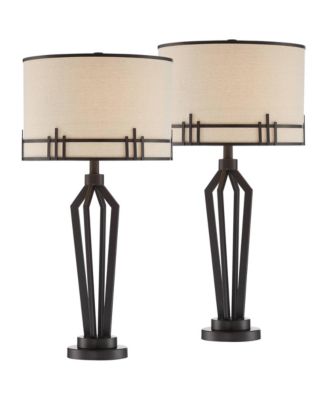 Picket 28" Tall Industrial Table Lamps Set of 2 USB Port