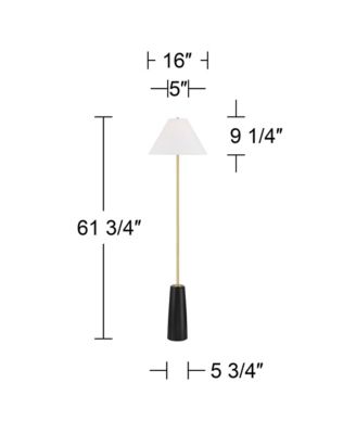 Bamba Modern 61 3/4" Tall Standing Floor Lamp Skinny Gold Metal Brass Finish Living Room Bedroom House