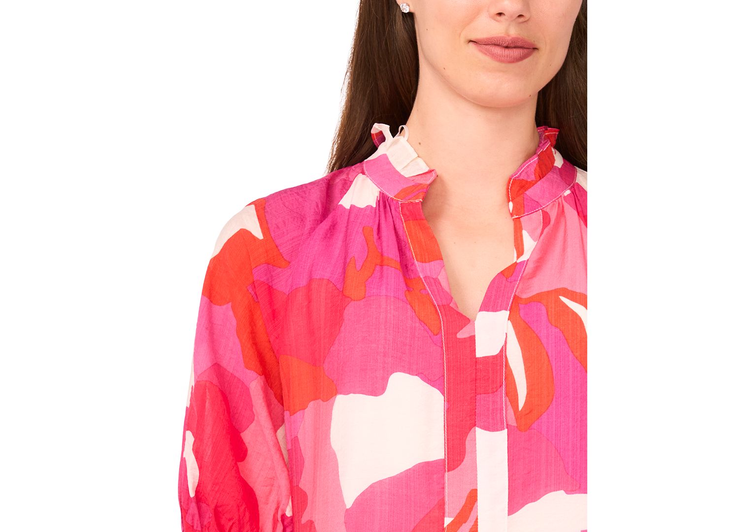 Petite Puff-Sleeve Tiered Shift Dress
