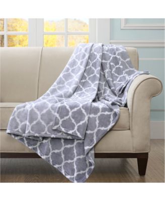 CLOSEOUT! Geometric Plush Throw, 60" x 70"