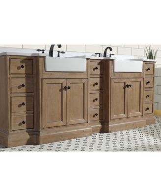Kelly 84" Bathroom Vanity Weathered Fir, Engineered Quartz Top