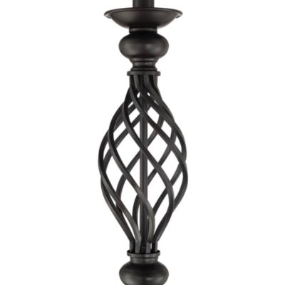 Annie Rustic Floor Lamp with Riser 67 1/2" Tall Iron Scroll Cream Hardback Drum Shade