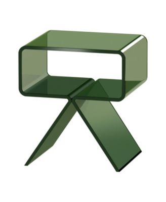 Acrylic Nightstand Side Table with Storage Shelf for Bedroom