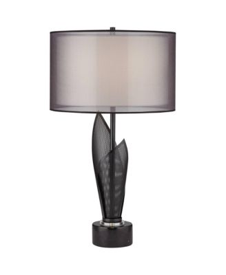 Sasha Modern Industrial Table Lamp 31 1/2" Tall Sculptural  Metal Double Shade Bedroom Living Room Bedside Nightstand Office