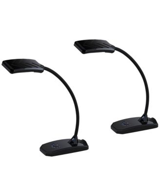 Ricky 13 3/4" High Small Modern Desk Lamps Set of 2 USB Ports LED Gooseneck Home Office Living Room Charging