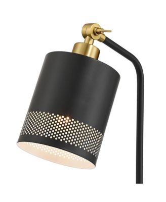 Keller 24" High Small Modern Desk Lamp USB Port AC Power Outlet  Brass Finish Metal Home Office Charging