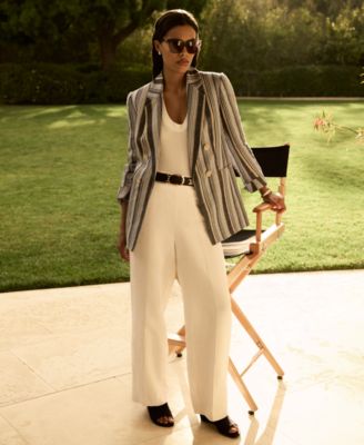 Women's Striped Open-Front Blazer