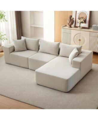 108" Modular Cloud Sectional Sofa, L-Shaped Couch with Chaise, Deep Seat, No Assembly