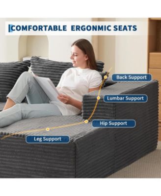 106" Cloud Sectional Sofa with Chaise, Memory Foam Modular Couch, Right Facing, No Assembly