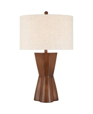Tri 30" Tall Large Modern End 3-Way Table Lamp Faux Wood Finish Single  Shade Living Room Bedroom