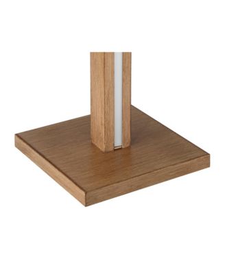 Brookline Farmhouse Rustic 63" Tall Standing Floor Lamp Column with LED Side Light  Wood Walnut Finish