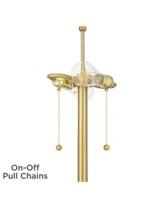 Medbury Mid Century Modern 61 1/2" Tall Standing Floor Lamp Pull Chain Gold Metal Brass Finish Dome Shade