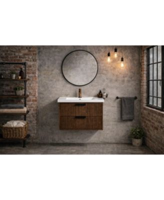 Diego 30" Floating Bathroom Vanity Walnut