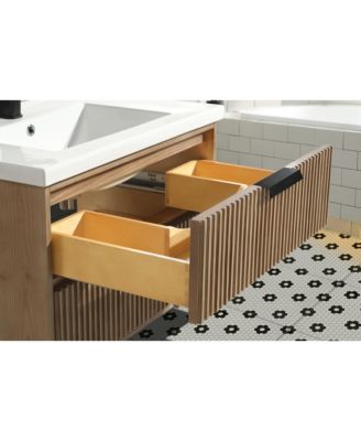 Diego 30" Floating Bathroom Vanity Weathered Fir