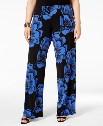 alfani leg printed pants soft wide plus macy