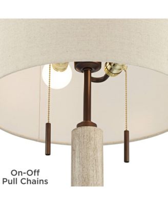 Hugo 28 1/2" Tall Rustic End Table Lamps Set of 2 USB Port Pull Chain