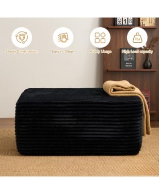 37" Corduroy Ottoman, Upholstered Cloud Ottoman for Boneless Couch, Modular Sectional Sofa for Living Room, Memory Foam