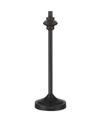 Lynn 26" Tall Skinny Buffet Modern Table Lamps Set of 2 Finish Metal Burlap Linen Shade Living Room Bedroom