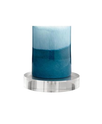 Roxanne Coastal Table Lamp with Round Riser 26 1/4" High  Glass LED Nightlight Drum Shade for Bedroom Living Room Nightstand