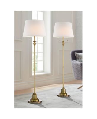 Spenser Traditional 58" Tall Standing Floor Lamps Set of 2 Lights Pull Chain