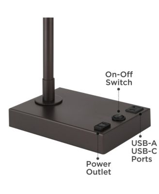 Harris 25 1/2" High Pharmacy Modern Desk Lamp USB Port AC Power Outlet Finish Metal Home Office Charging