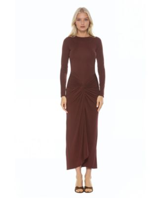 Women's Revel Long Sleeve Draped Skirt Maxi Dress