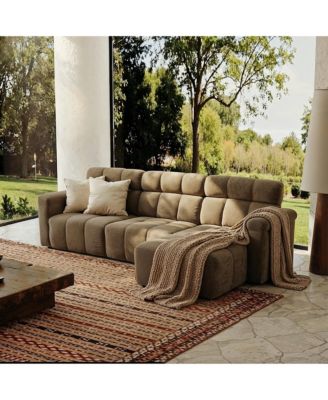 4-Piece L-Shaped Sectional Sofa with High Backrest | Premium Chenille Upholstery