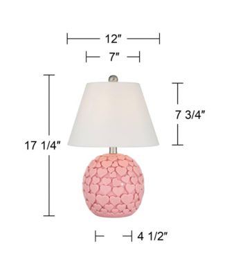 Aurora 17 1/4"H Hearts Ceramic Table Lamp Set of 2 with Dimmer