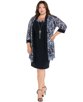 Plus Size Scoop Neck Jacket Dress
