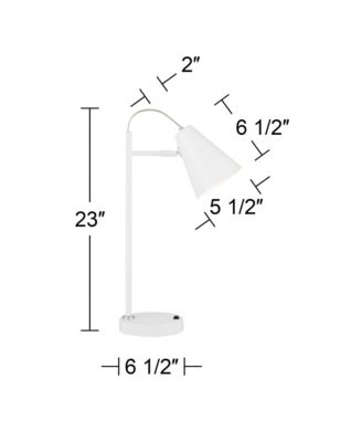 Chase 23" High Small Modern Desk Lamps Set of 2 USB Port Metal Home Office Living Room Charging Bedroom Bedside