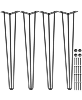 20 in Hairpin Table Legs Set of 4, Carbon Steel 3-Rod Furniture Legs with 880 lbs Total Load Capacity