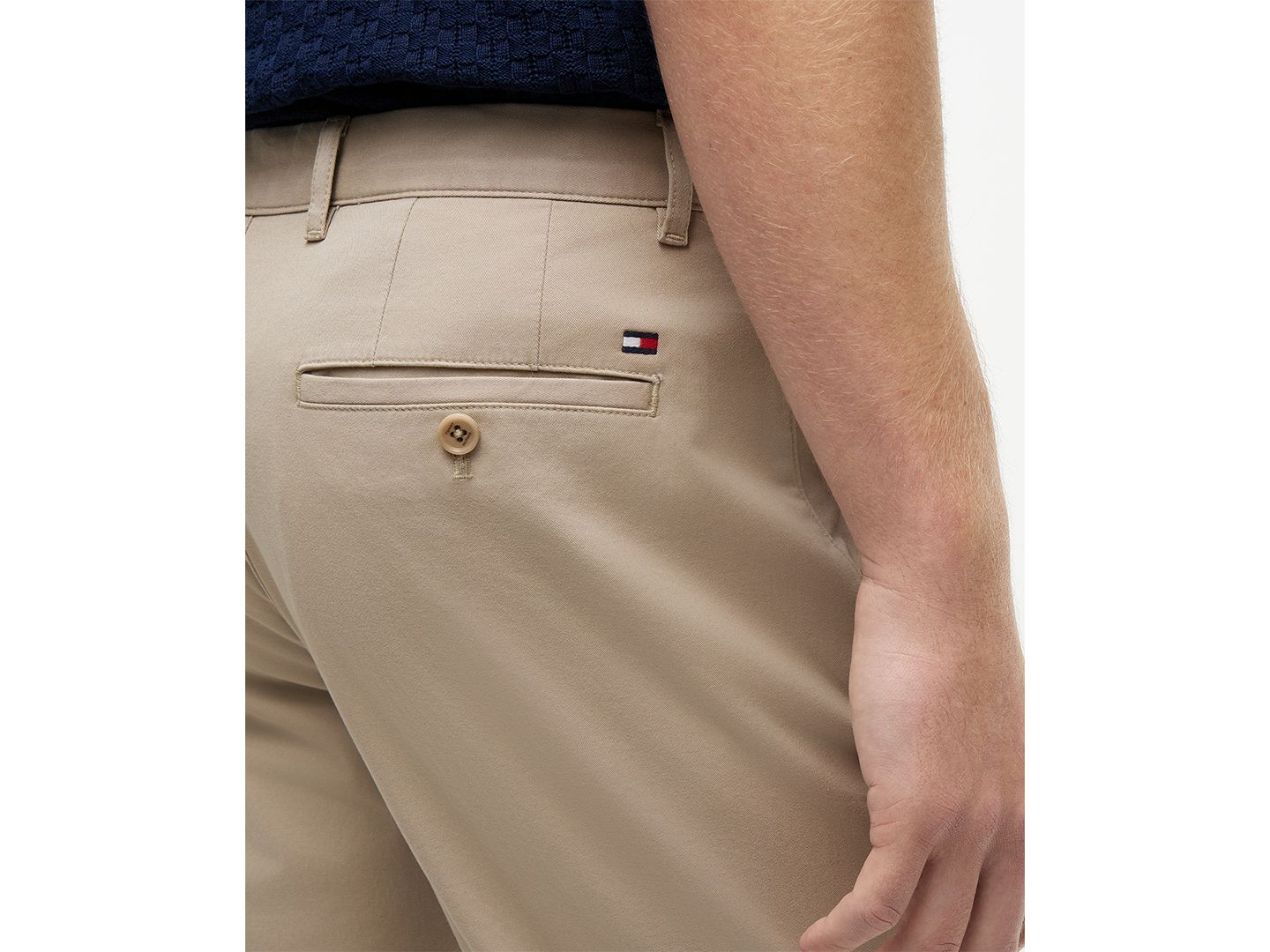 Мужские брюки Tommy Hilfiger Slim-Straight Fit Stretch Chino, цвет: Хаки — фото 3