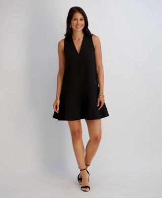 black off one shoulder dress Jersey One-Shoulder Bow Gown- Black