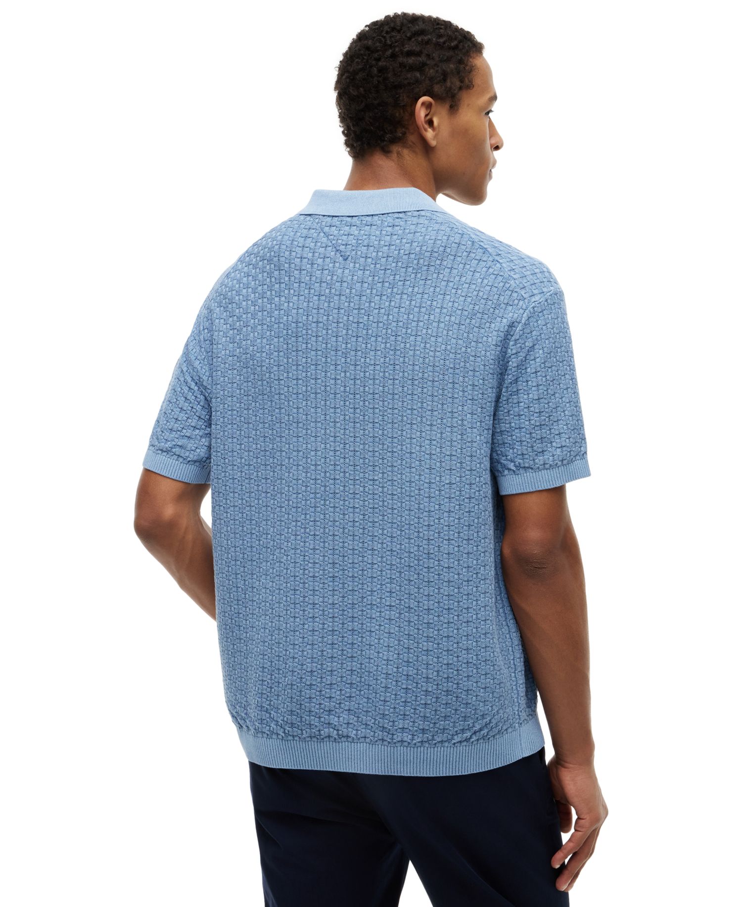 Men's Textured Sweater Polo