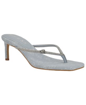 Women's Mayan Rhinestone Thong Kitten Heel Sandals