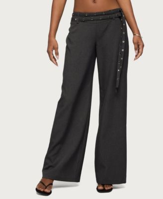 Women's Cruz Double Belt Baggy Tailored Pants
