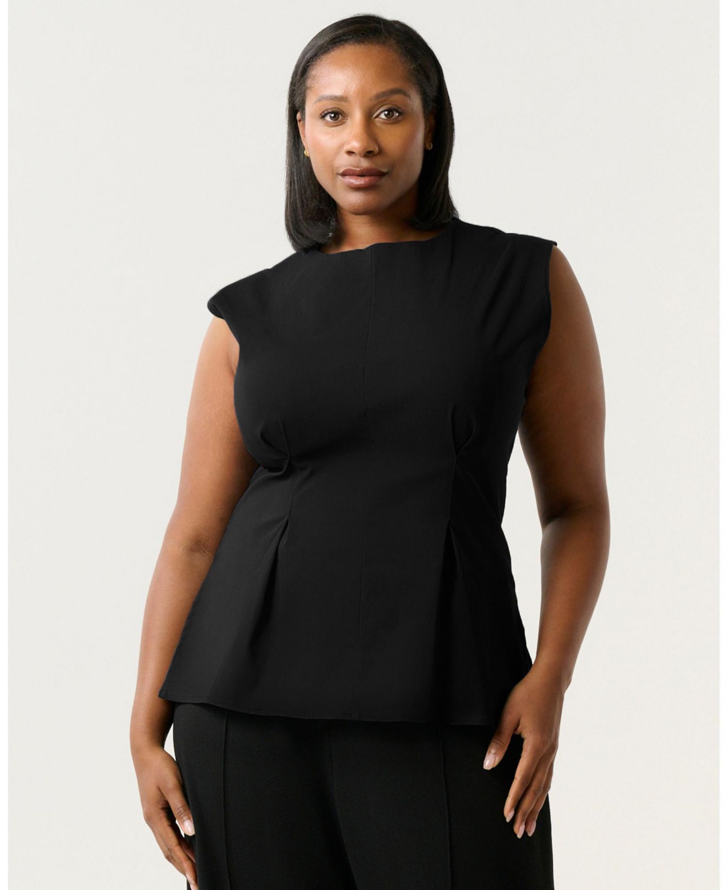 Women's Hallie High-Neck Sleeveless Peplum Top