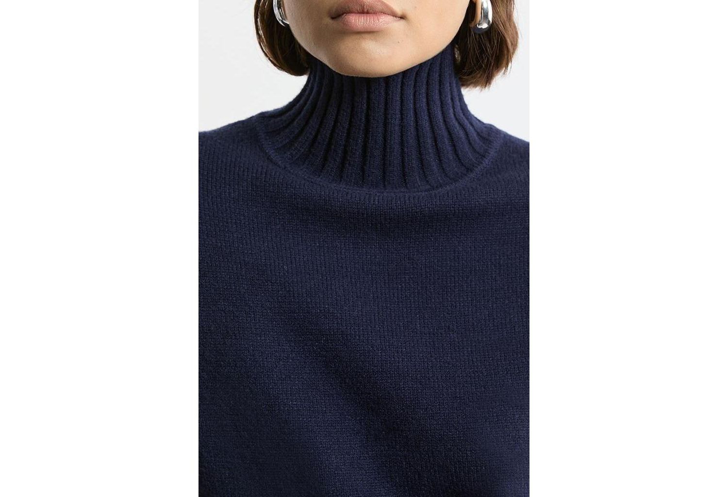 Women's High Neck Knitted Tunic Top