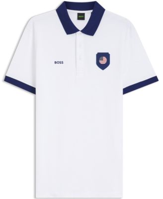 Men's Paddy USA Country Flag Trim Polo Shirt