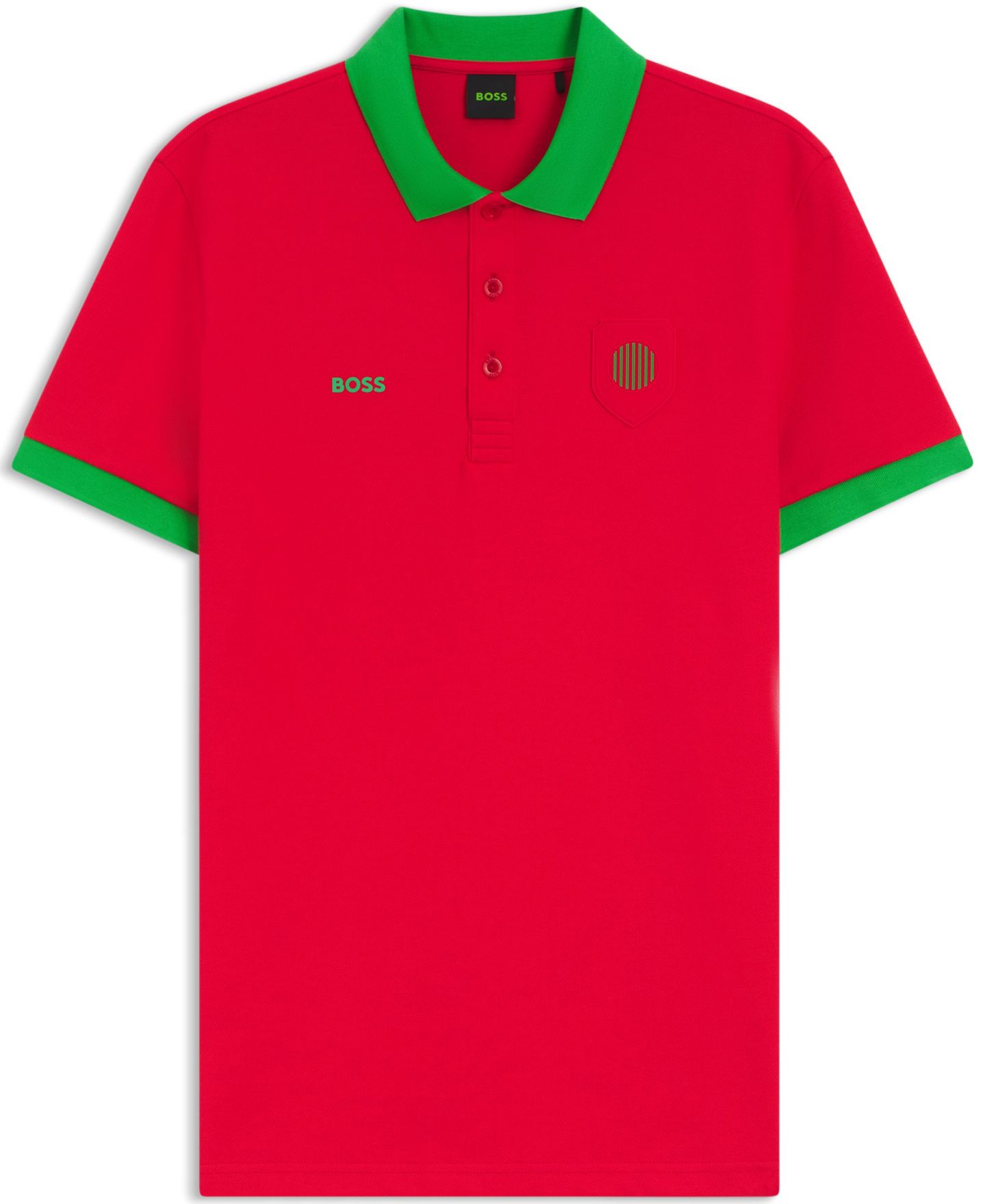 Мужское поло Hugo Boss Paddy Portugal Country Flag Trim Polo Shirt, цвет: Красный — фото 5