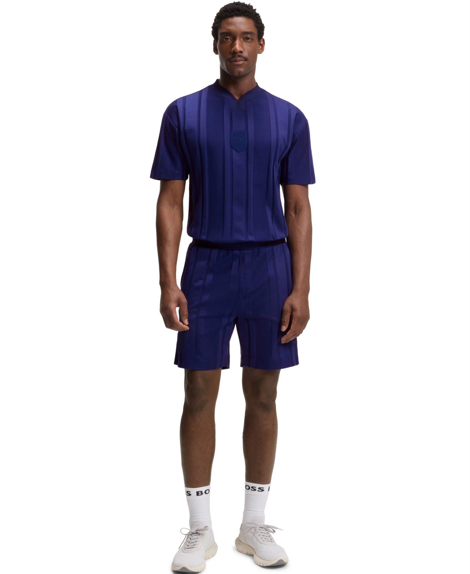 Men's Cotton-Jersey Lustrous Stripe Shorts